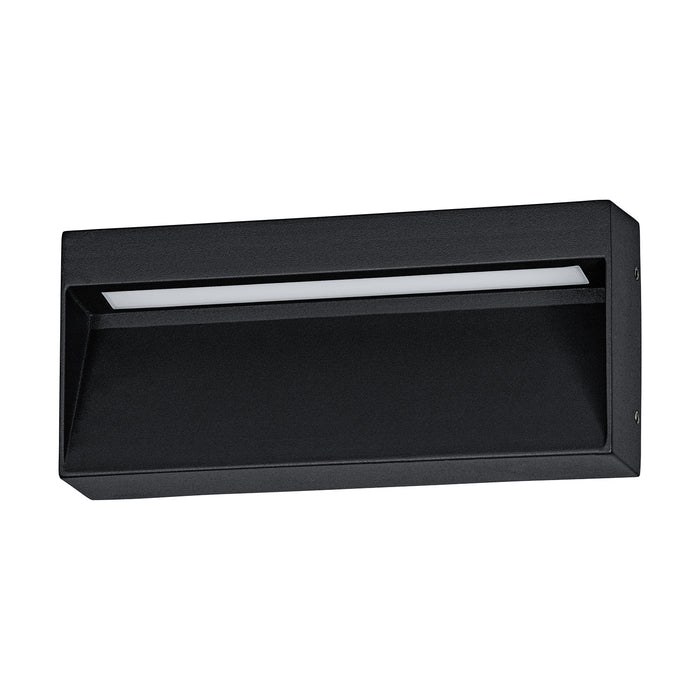 Applique Rettangolare Esterno Maruggio Alluminio Nero E Policarbonato Trasp Led