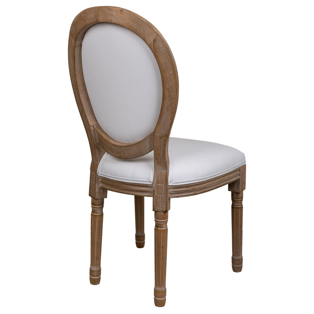 sedia in legno imbottita bianca 48x46x48/96h