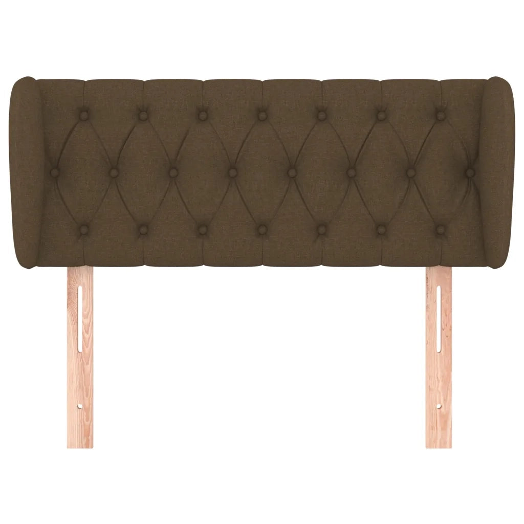 Testiera ad Orecchio-Testata con Orecchie Marrone Scuro 103x23x78/88 cm in Tessuto 301161