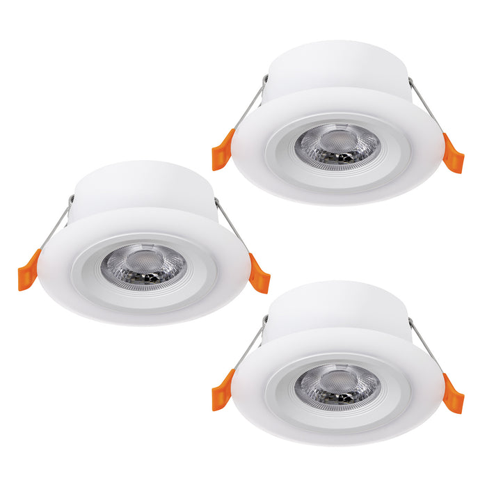 Faretto Ad Incasso Contemporaneo Calonge Policarbonato Bianco 3 Luci Led 4,8W