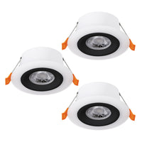 Faretto Ad Incasso Contemporaneo Calonge Policarbonato Nero 3 Luci Led 4,8W