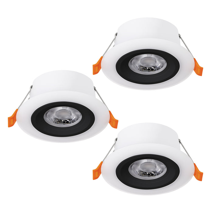 Faretto Ad Incasso Contemporaneo Calonge Policarbonato Nero 3 Luci Led 4,8W