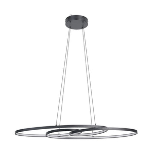Lampadario A Sospensione Contemporaneo Gianella Alluminio Nero 1 Luce Led 38W