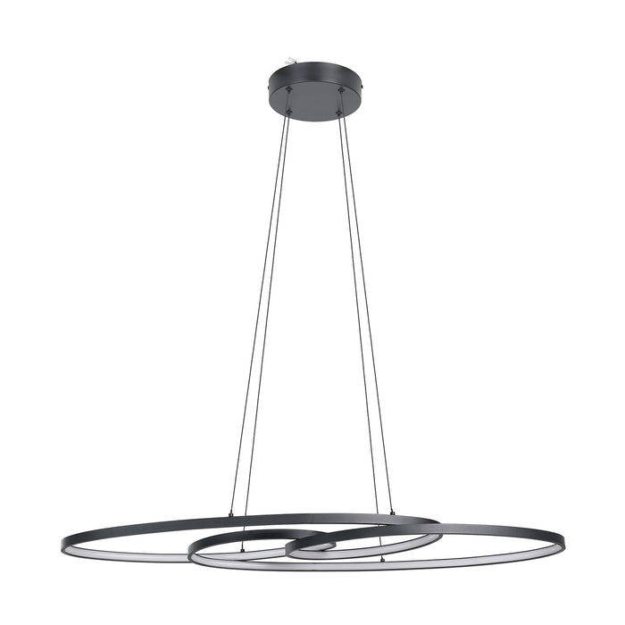 Lampadario A Sospensione Contemporaneo Gianella Alluminio Nero 1 Luce Led 38W