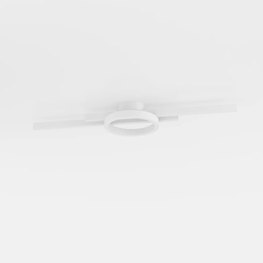 Plafoniera Minimal Amandolo Alluminio Bianco Luce Led Integrato 23,5W