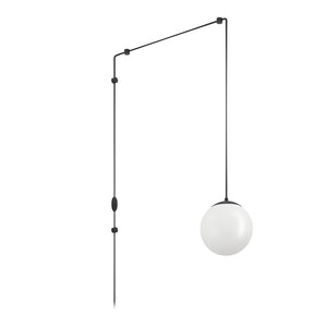 Lampadario A Sospensione Minimal Rondo 3 Acciaio Nero Vetro 1 Luce E27