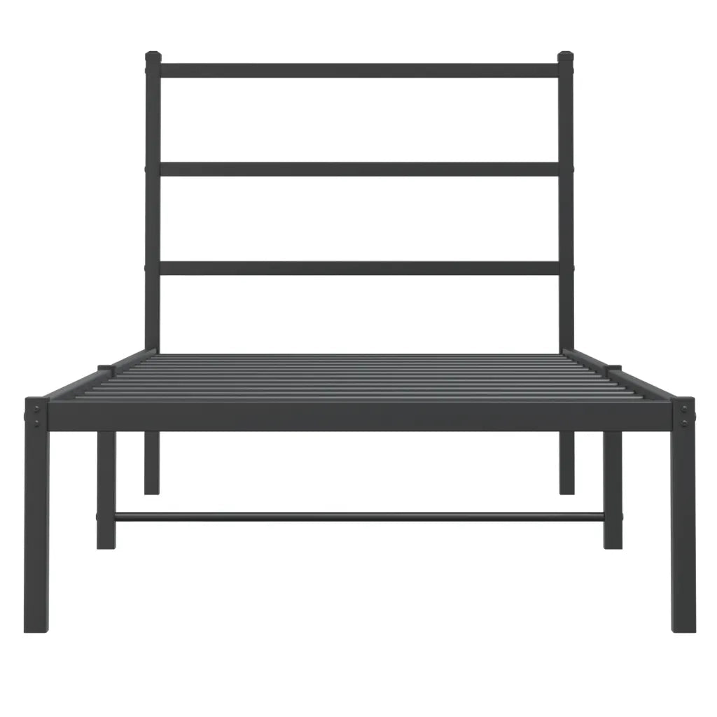 Giroletto con Testiera-Struttura Letto con testiera in Metallo Nero 90x190 cm 722257