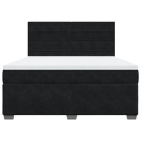 Giroletto a Molle con Materasso Nero 180x200 cm in Velluto