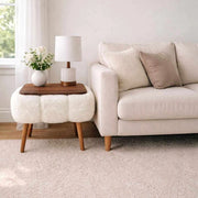 Tavolino in legno "Papatya 35x45" - 45 x 35 x 44 cm - Bianco
