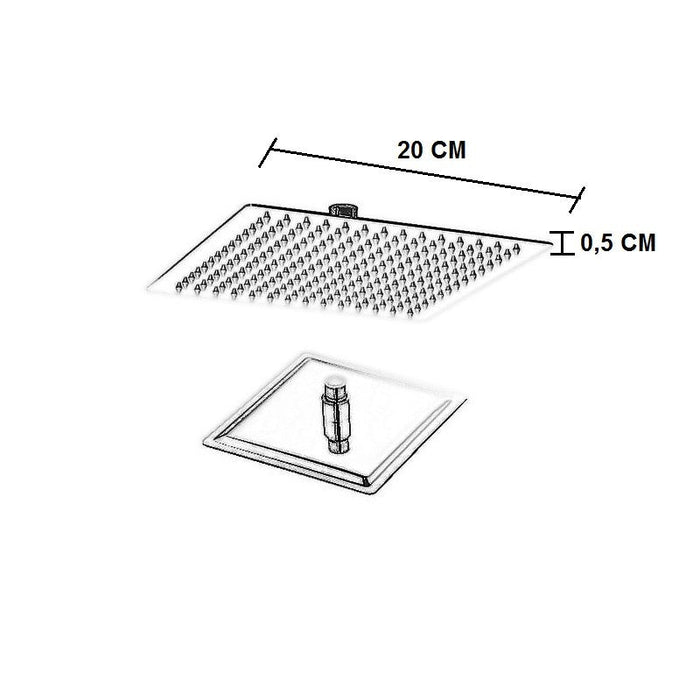 Soffione doccia in acciaio inox cromato anticalcare e girevole