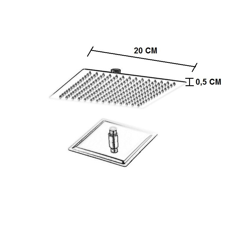 Soffione doccia in acciaio inox cromato anticalcare e girevole