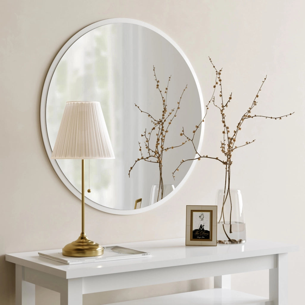 Rosciano, Specchio Forma Rotondo, 60x60h cm Bianco