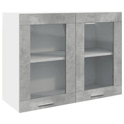 Armadio pensile | Mobile Pensile con Vetro ¡°Lyon¡± Grigio Cemento 80x31x60 cm