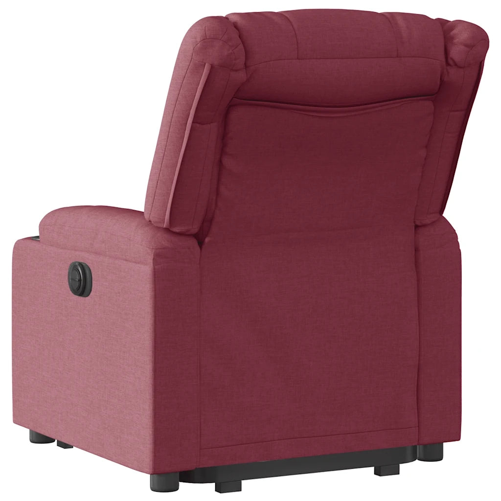 Poltrona Alzapersona Reclinabile Elettrica Rosso Vino Tessuto 3310275