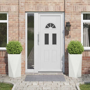 Fioriera 2 pz-Set di 2 Vaso-Contenitore per Piante Bianco 40 x 40 x 75 cm Acciaio