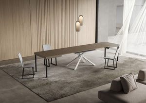 Tavolo Allungabile 140/400x90 cm Niket Tortora Gambe Bianche