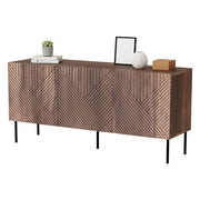 Credenza Montano, Madia da salotto con due ante battenti, Rialzato da terra, 151x40 h72 cm, Noce