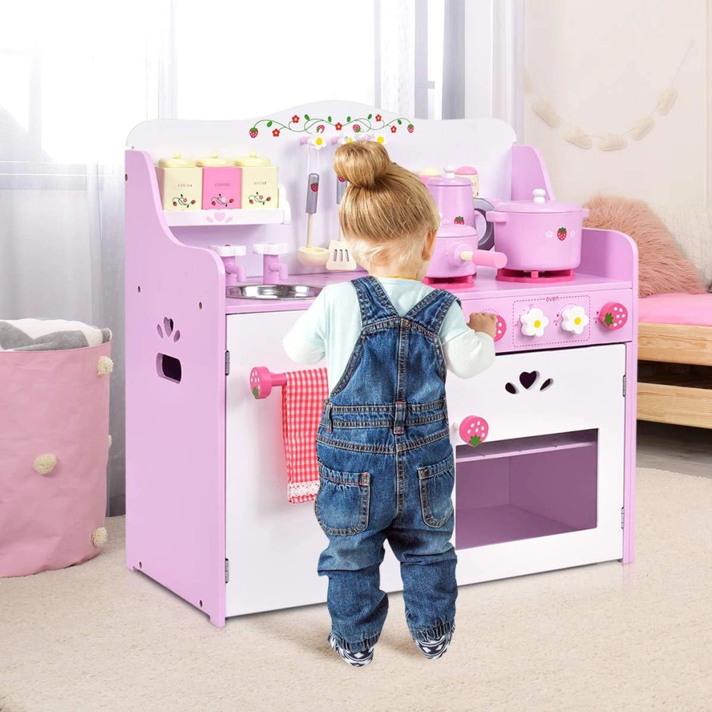 Giocattolo da Cucina per Bambini, Giocattolo Cucina a Tema Fragole, 63 x 30 x 60 cm
