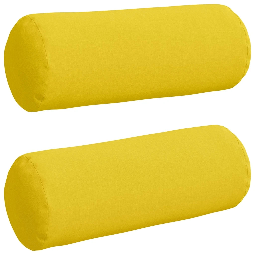 Cuscini a rullo 2 pcs Giallo Chiaro Ø 25 x 70 cm Tessuto