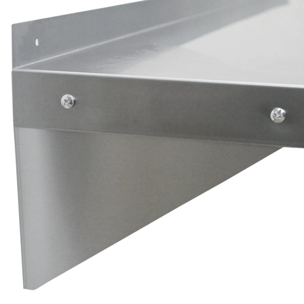 Tavolo da Cucina Commerciale 180cm & 2 Mensola a Muro 125cm in Acciaio Inox