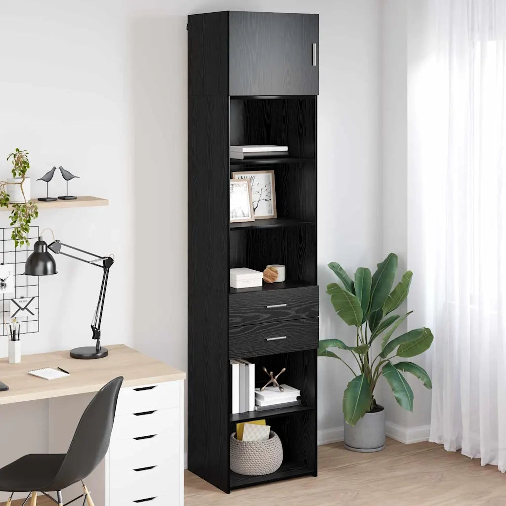 Credenza Rovere Nero 50 x 42,5 x 225 cm Legno multistrato 3402817