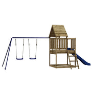 Area giochi all'aperto con altalene scivolo e robuste strutture per arrampicarsi  giochi da giardino 564 x 235 x 228 cm legno di pino impregnato 02_0004819