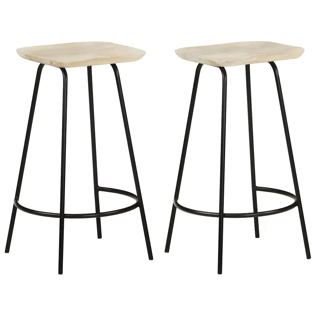 Sgabelli da Bar 2 pz in Legno Massello di Mango cod mxl 61907