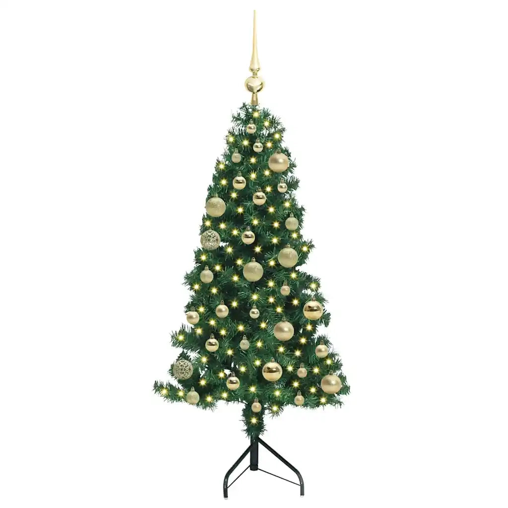 Albero di Natale Artificiale Angolare con 150 LED Verde 120 cm 3397245