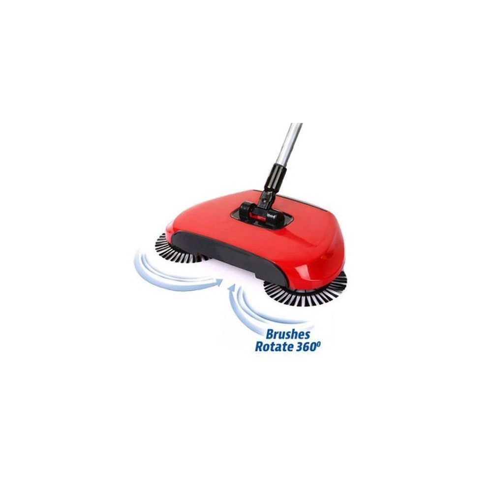 Trade Shop - Scopa Rotante 360° Con Setole Rotanti Microfibra Aspirapolvere Sweep Drag Spazza -
