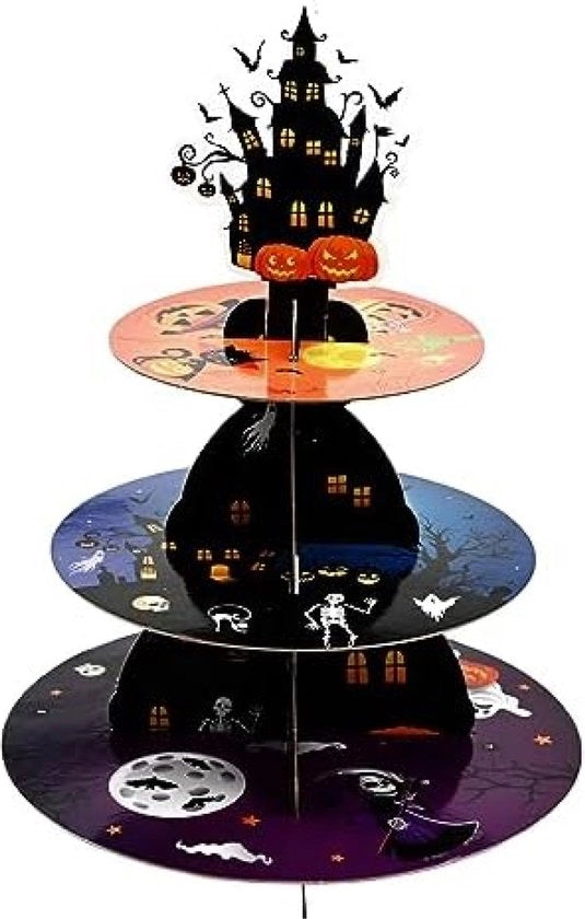 Supporto per Cupcake in Cartone Stand Dessert a Cupcake Tondo Altezza per Cupcake Stand Dessert per Halloween, Festa, Compleanno, Festa
