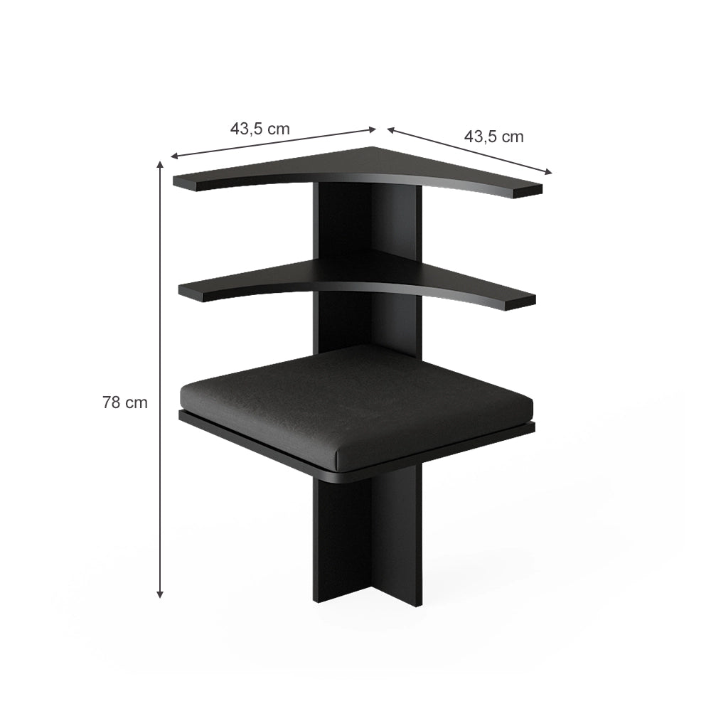 Vicco Panca ad angolo Nero 43.5 x 43.5 cm