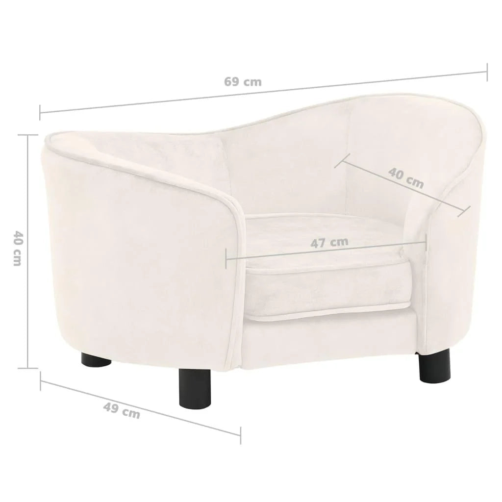 Divano per cani 69 cm peluche crema 02_0000134