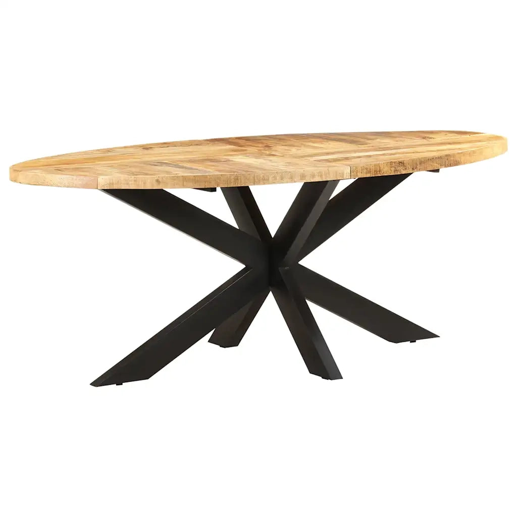 Tavolo da Pranzo Ovale 200x100x75cm in Massello di Mango Grezzo 321675