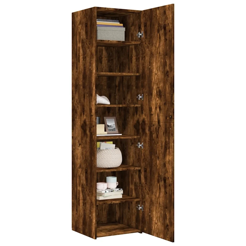 Credenza Rovere Fumo 45x42,5x185 cm in Legno Ingegnerizzato