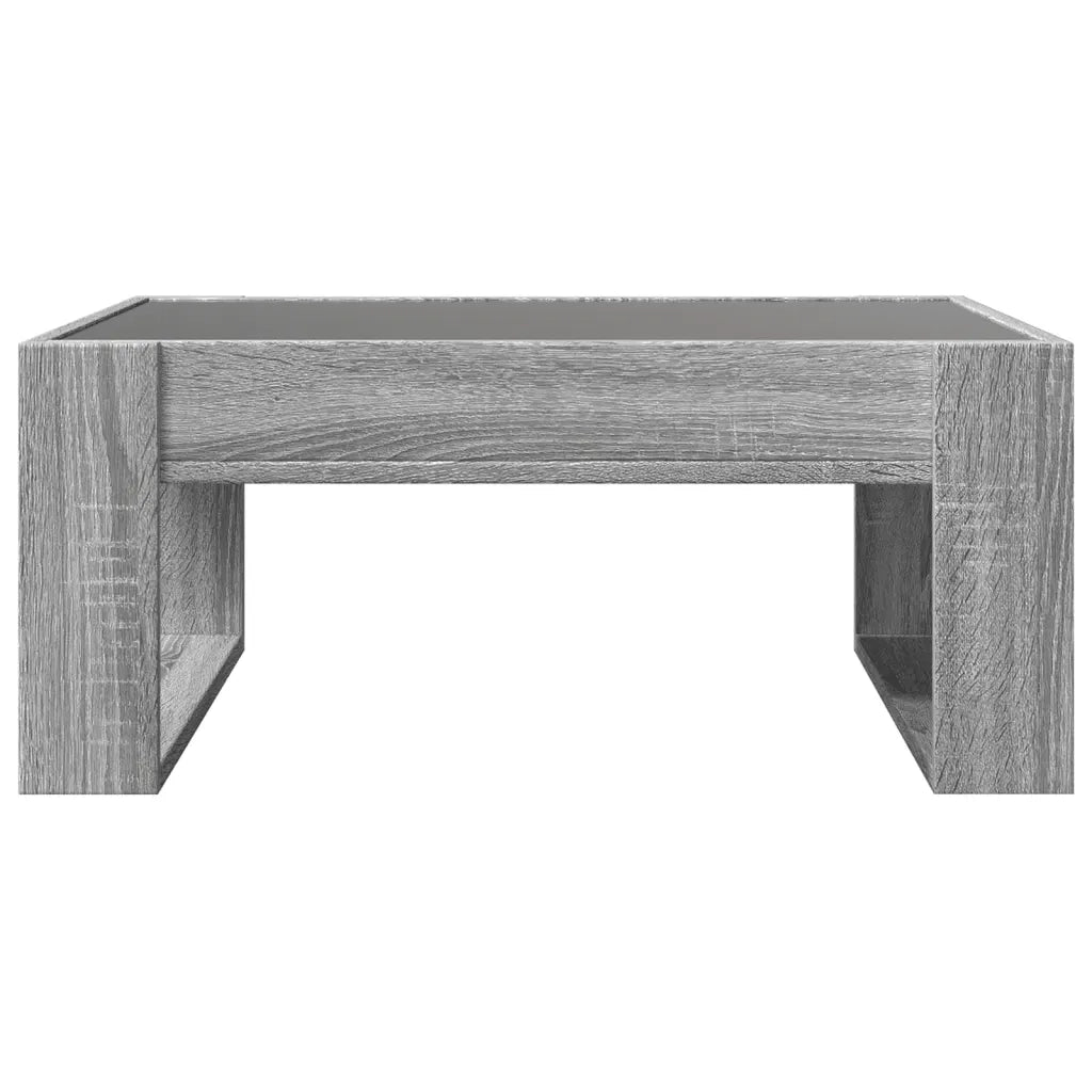 Tavolino da Salotto con LED Infinity Grigio Sonoma 70x53x30 cm