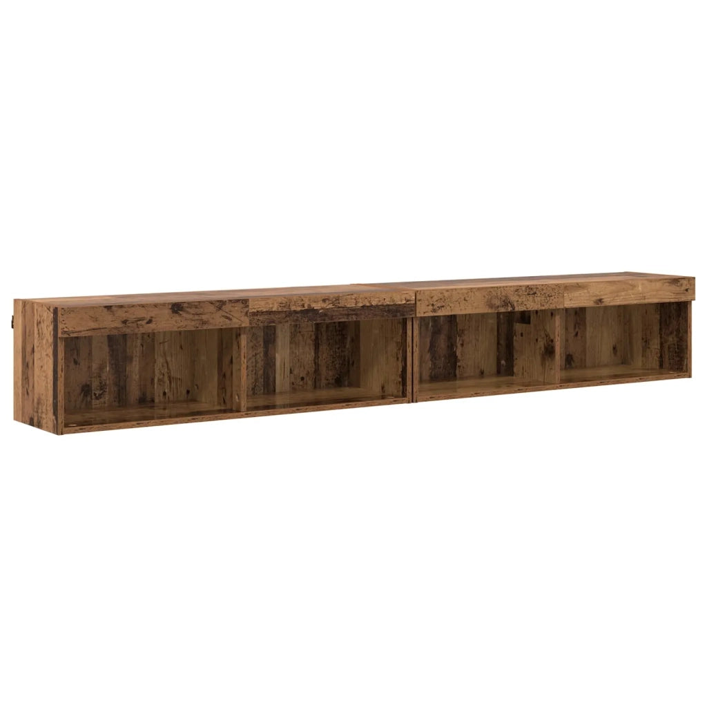 Unità a muro per TV con LED 5 pcs Legno vecchio 3402950