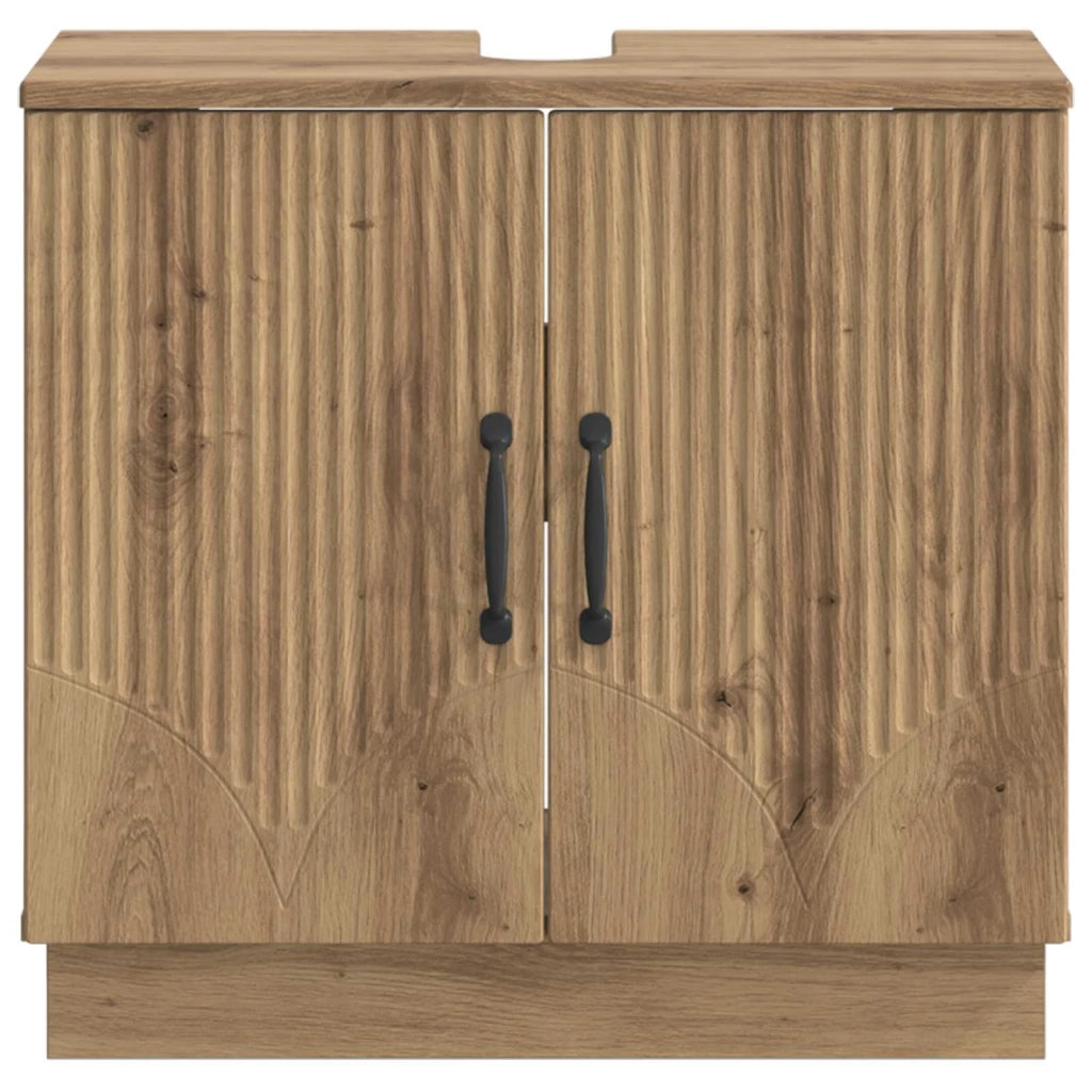 Armadio per Lavabo da Bagno HOORN Rovere Artigianale 897234