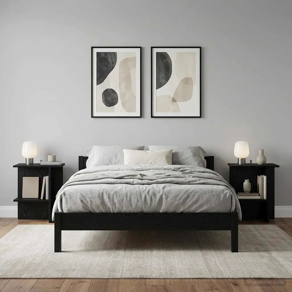 Tavolino da salotto 2 pz Rovere Nero 40 x 30 x 49 cm 8001066