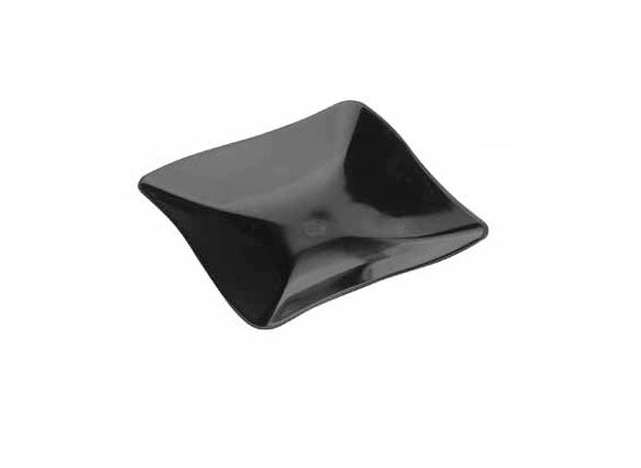 Piattini bon bon quadrati in plastica nero confezione 25 pezzi 7,5 x 7,5 cm