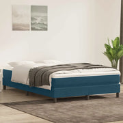 Letto a Molle senza Materasso-Struttura Letto Blu Scuro 140x220 cm Velluto