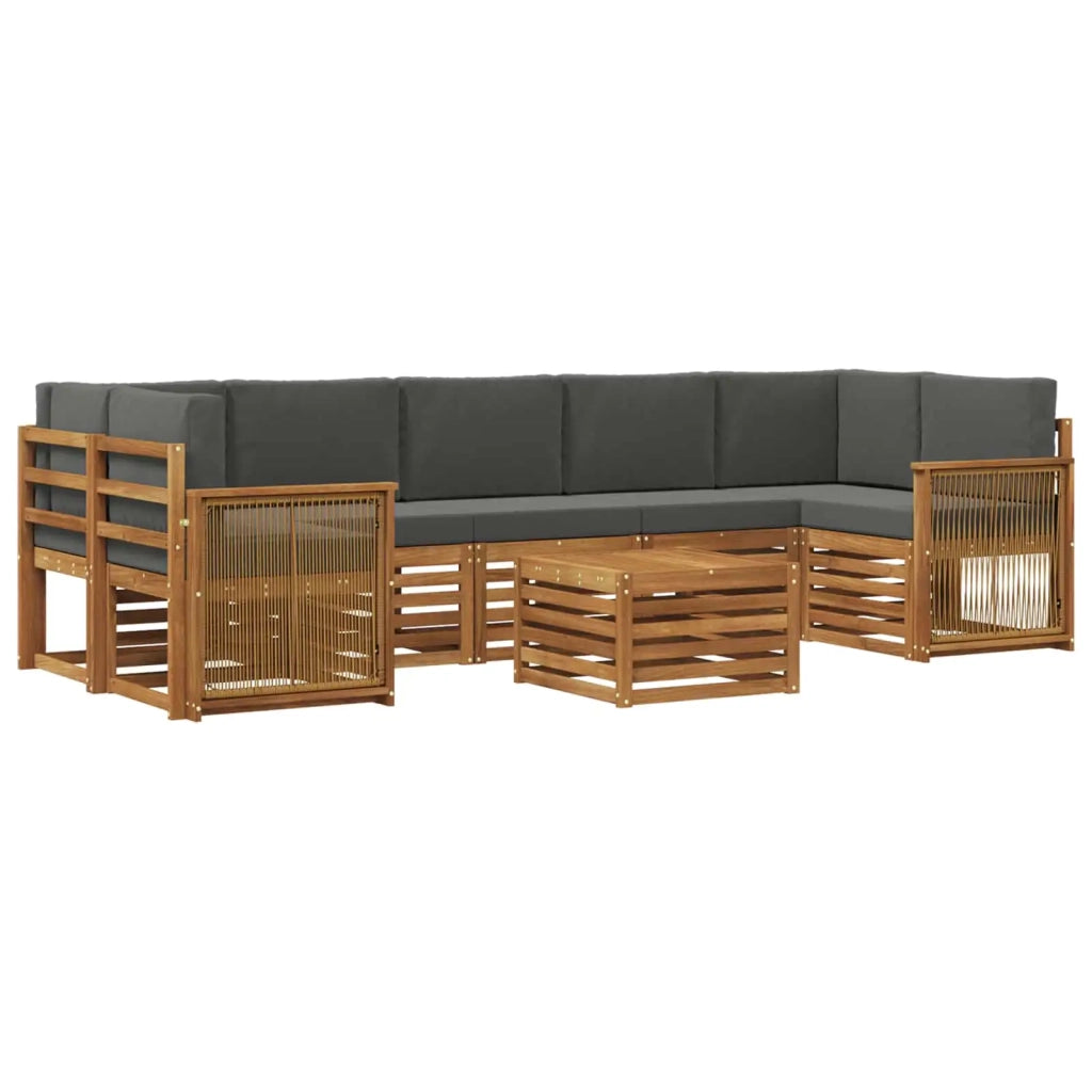 Set di divani da esterno 8 pz Naturale e Antracite 3384148