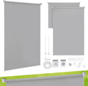 Tendal di Ombreggiamento 100x240cm - Grigio Chiaro - Impermeabile e Protezione UV 80% - 2 Pezzi