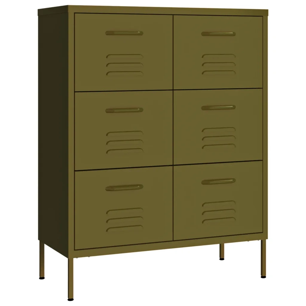 Cassettiera Verde Oliva 80x35x101,5 cm in Acciaio 336144