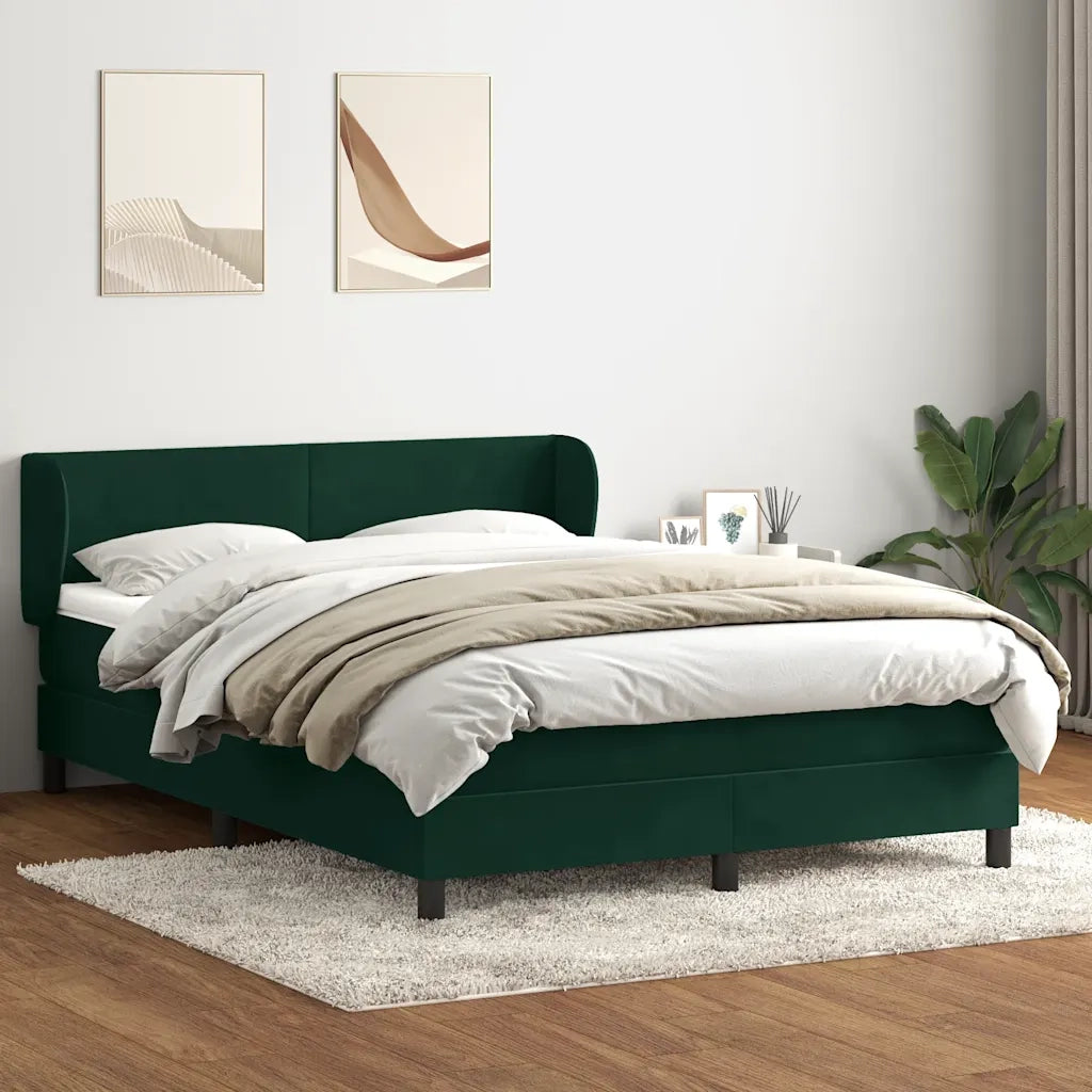 Giroletto a Molle con Materasso Verde Scuro 160x220 cm Velluto 3317406