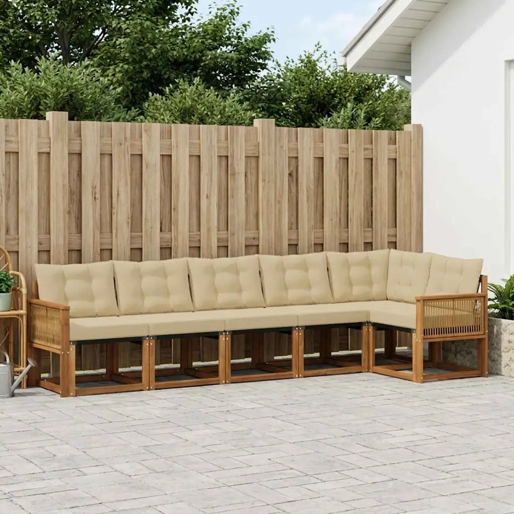 Set di divani da esterno 6 pcs Naturale e Beige 3381989