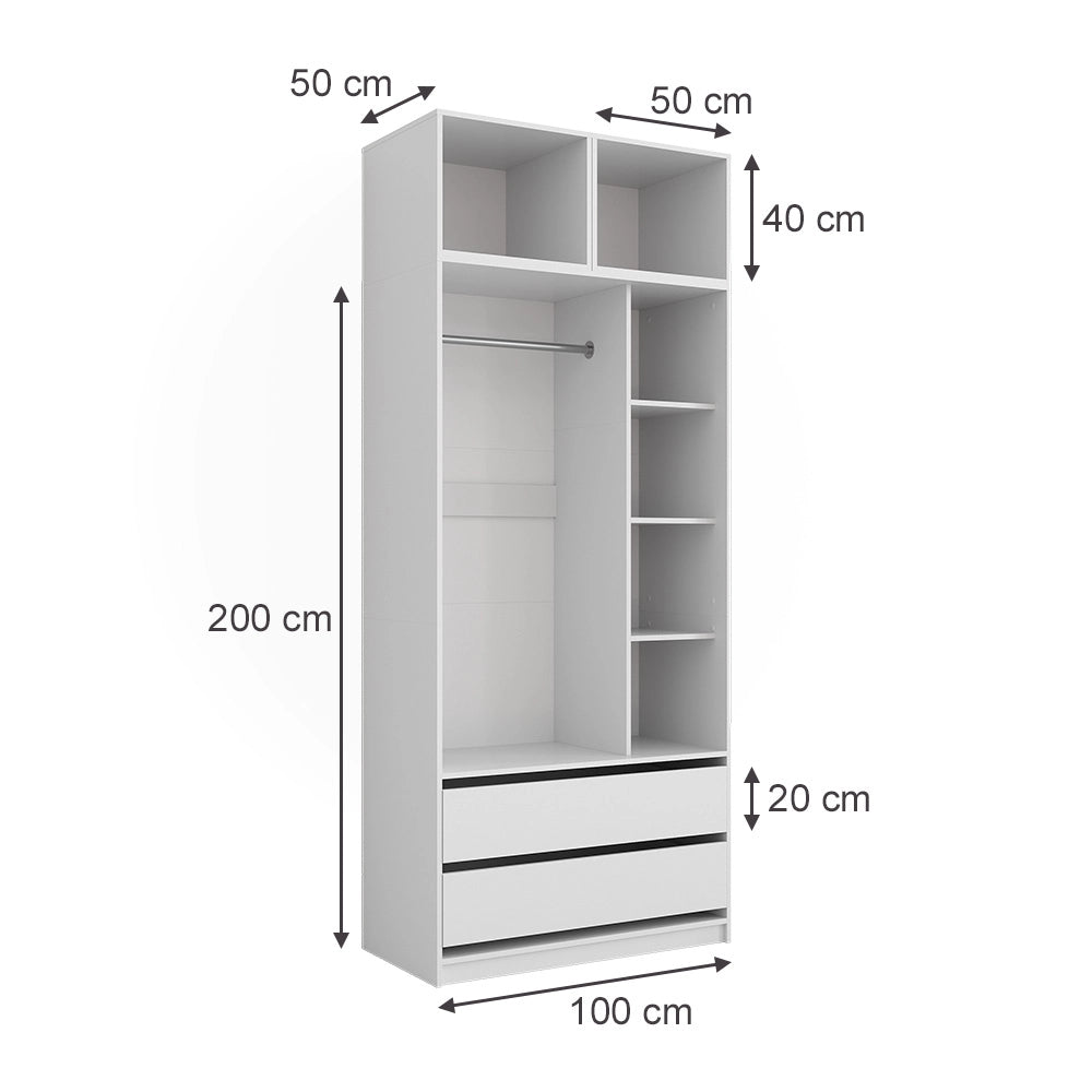Armadio Elmo Bianco 50 x 40 cm Set di 3 Vicco