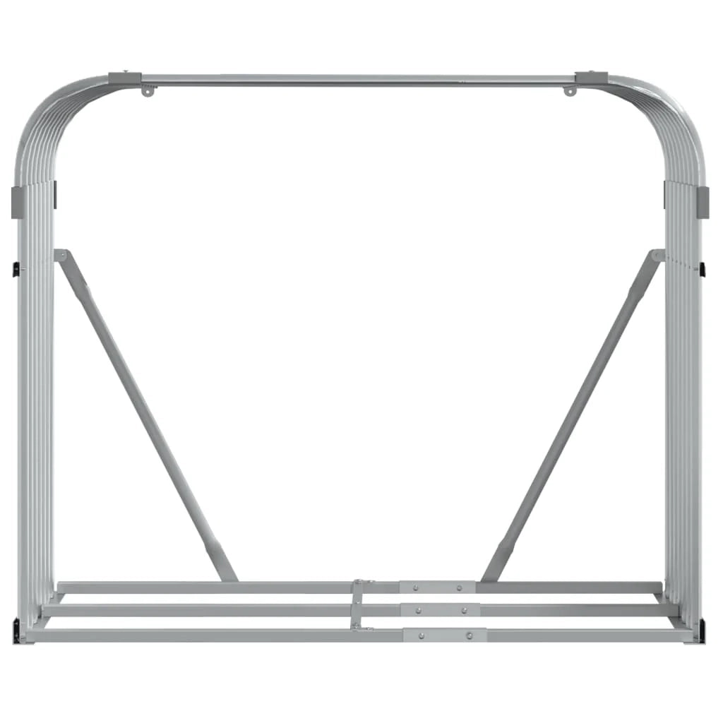 Portalegna chiaro 120 x 45 x 100 cm acciaio zincato grigio 02_0043805