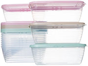 Set di contenitori alimentari in plastica trasparente 1,2L, 12 pz, BPA-free, magnetron e lavastoviglie resistenti, con coperchi, contenitori riciclabili