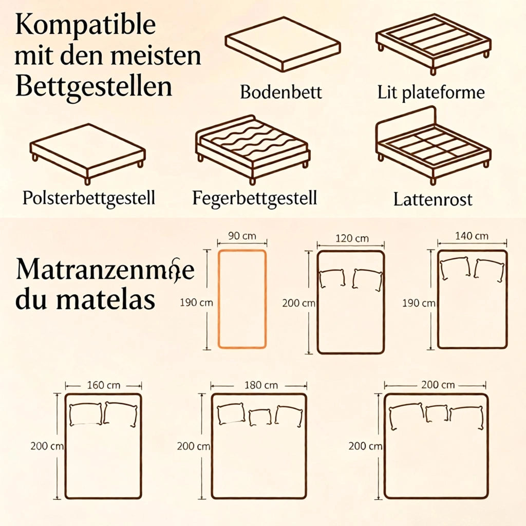 MATERASSO 190x90 cm Memory Foam Bianco e Grigio in Poliestere