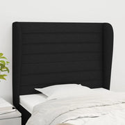 Testiera ad Orecchio Nera 93x23x118/128 cm in Tessuto 3118080